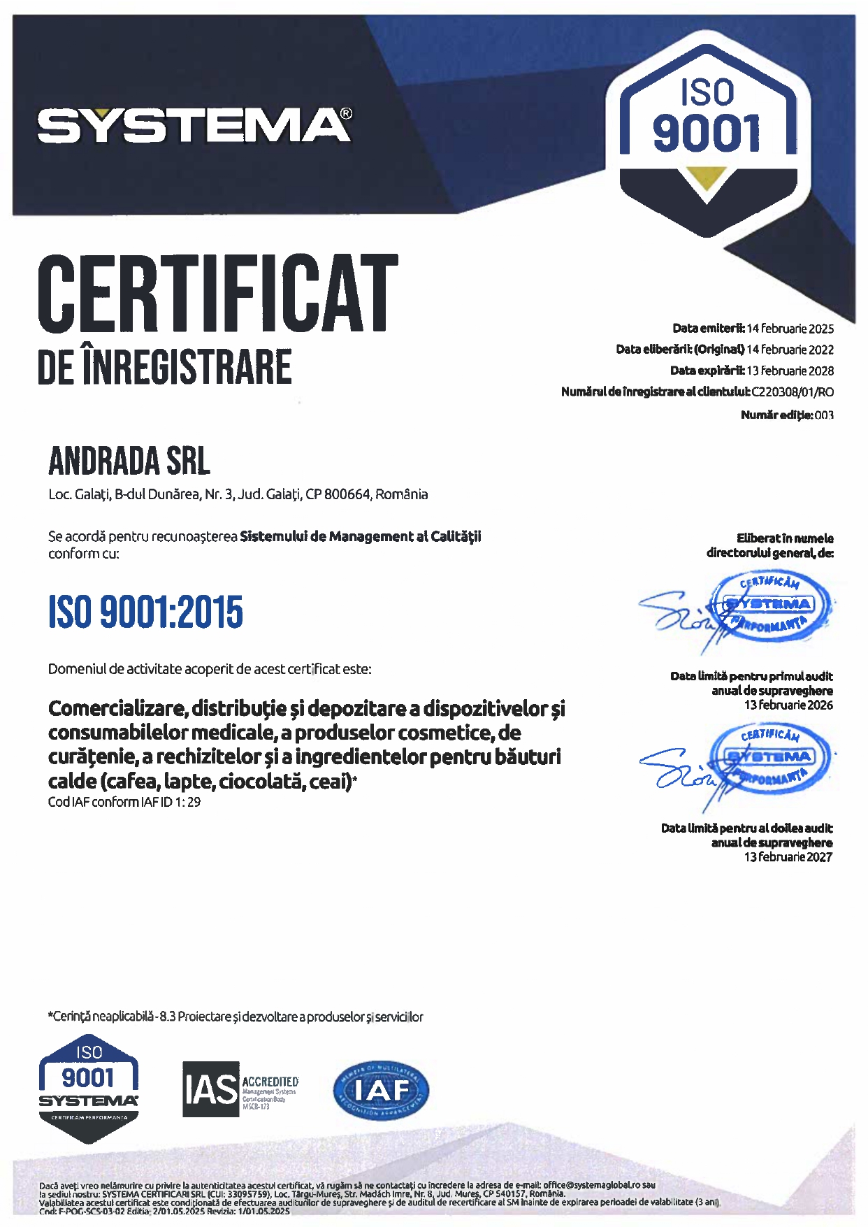 Certificat ISO 2024